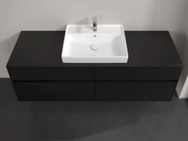 Тумба под раковину Villeroy & Boch Collaro 160х50 см МДФ черный матовый лак C02500PD