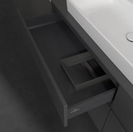 Тумба под раковину Villeroy & Boch Collaro 160х50 см МДФ глянцевый серый C02600FP