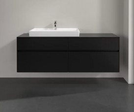 Тумба под раковину Villeroy & Boch Collaro 160х50 см МДФ черный матовый лак C02600PD