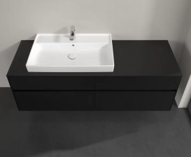 Тумба под раковину Villeroy & Boch Collaro 160х50 см МДФ черный матовый лак C02600PD