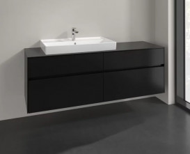Тумба под раковину Villeroy & Boch Collaro 160х50 см МДФ черный матовый лак C02600PD