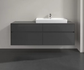 Тумба под раковину Villeroy & Boch Collaro 160х50 см МДФ глянцевый серый C02700FP