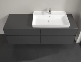 Тумба под раковину Villeroy & Boch Collaro 160х50 см МДФ глянцевый серый C02700FP