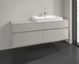 Тумба под раковину Villeroy & Boch Collaro 160х50 см ДСП мягкий серый C02700VK
