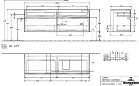Тумба під раковину Villeroy&Boch Collaro 160х50 см ДСП біле дерево C02700E8