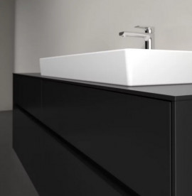 Тумба під раковину Villeroy&Boch Collaro 160х50 см МДФ чорний матовий лак C02700PD
