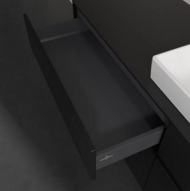Тумба під раковину Villeroy&Boch Collaro 160х50 см МДФ чорний матовий лак C02700PD