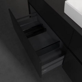 Тумба під раковину Villeroy&Boch Collaro 160х50 см МДФ чорний матовий лак C02700PD