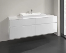 Тумба під раковину Villeroy&Boch Collaro 160х50 см МДФ глянсовий білий C01800VH