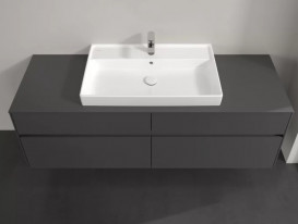 Тумба под раковину Villeroy & Boch Collaro 160х50 см МДФ глянцевый серый C02800FP