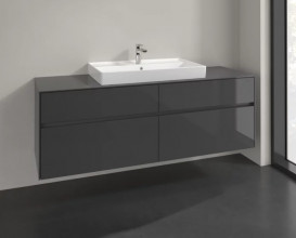 Тумба під раковину Villeroy&Boch Collaro 160х50 см МДФ глянсовий сірий C02800FP