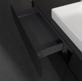 Тумба під раковину Villeroy&Boch Collaro 160х50 см МДФ чорний матовий лак C02800PD