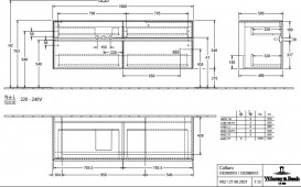 Тумба под раковину Villeroy & Boch Collaro 160х50 см МДФ глянцевый белый C02900DH