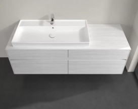 Тумба під раковину Villeroy&Boch Collaro 160х50 см ДСП біле дерево C02900E8