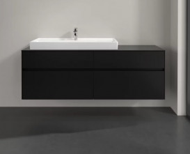 Тумба під раковину Villeroy & Boch Collaro 160х50 см МДФ чорний матовий лак C02900PD