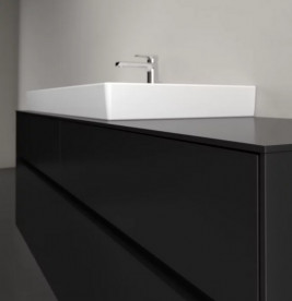 Тумба під раковину Villeroy & Boch Collaro 160х50 см МДФ чорний матовий лак C02900PD