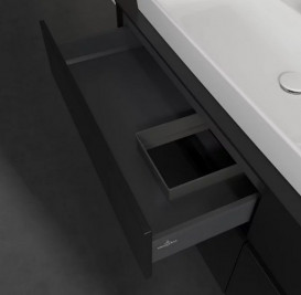 Тумба під раковину Villeroy & Boch Collaro 160х50 см МДФ чорний матовий лак C02900PD