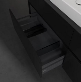 Тумба під раковину Villeroy & Boch Collaro 160х50 см МДФ чорний матовий лак C02900PD