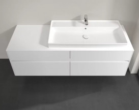 Тумба под раковину Villeroy & Boch Collaro 160х50 см МДФ глянцевый белый C03000DH