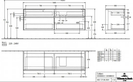 Тумба под раковину Villeroy & Boch Collaro 160х50 см МДФ глянцевый белый C03000DH