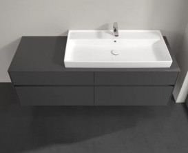 Тумба під раковину Villeroy&Boch Collaro 160х50 см МДФ глянсовий сірий C03000FP