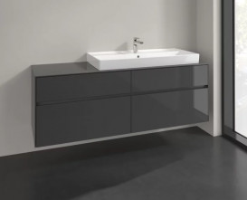 Тумба під раковину Villeroy&Boch Collaro 160х50 см МДФ глянсовий сірий C03000FP