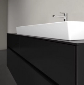 Тумба під раковину Villeroy & Boch Collaro 160х50 см МДФ чорний матовий лак C03000PD