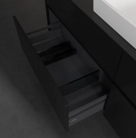 Тумба під раковину Villeroy & Boch Collaro 160х50 см МДФ чорний матовий лак C03000PD