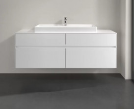 Тумба під раковину Villeroy&Boch Collaro 160х50 см ДСП білий матовий C03100MS