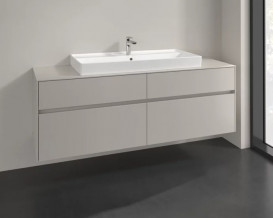 Тумба под раковину Villeroy & Boch Collaro 160х50 см ДСП мягкий серый C03100VK