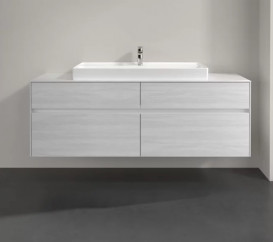 Тумба під раковину Villeroy&Boch Collaro 160х50 см ДСП біле дерево C03100E8