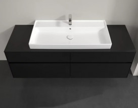 Тумба під раковину Villeroy & Boch Collaro 160х50 см МДФ чорний матовий лак C03100PD