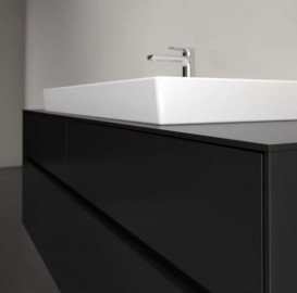 Тумба під раковину Villeroy & Boch Collaro 160х50 см МДФ чорний матовий лак C03100PD