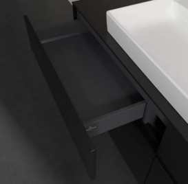 Тумба під раковину Villeroy & Boch Collaro 160х50 см МДФ чорний матовий лак C03100PD