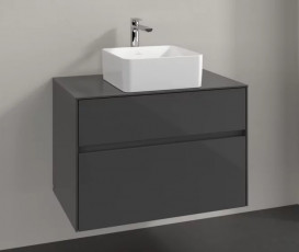 Тумба під раковину Villeroy & Boch Collaro 80х50 см МДФ глянсовий сірий C03700FP
