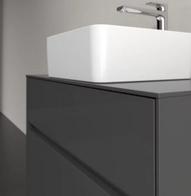 Тумба под раковину Villeroy & Boch Collaro 80х50 см МДФ глянцевый серый C03700FP