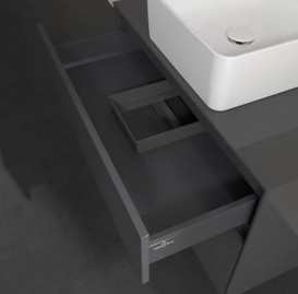 Тумба под раковину Villeroy & Boch Collaro 80х50 см МДФ глянцевый серый C03700FP