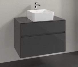 Тумба під раковину Villeroy & Boch Collaro 80х50 см МДФ глянсовий сірий C03700FP