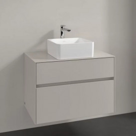 Тумба под раковину Villeroy & Boch Collaro 80х50 см ДСП мягкий серый C03700VK