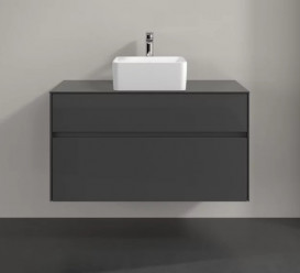 Тумба під раковину Villeroy&Boch Collaro 100х50 см МДФ глянсовий сірий C03800FP