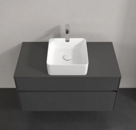 Тумба під раковину Villeroy&Boch Collaro 100х50 см МДФ глянсовий сірий C03800FP