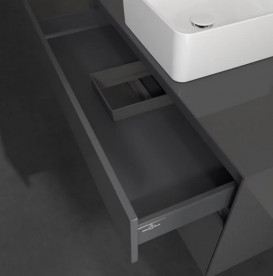 Тумба під раковину Villeroy&Boch Collaro 100х50 см МДФ глянсовий сірий C03800FP