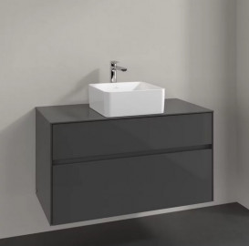 Тумба під раковину Villeroy&Boch Collaro 100х50 см МДФ глянсовий сірий C03800FP