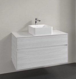 Тумба під раковину Villeroy&Boch Collaro 100х50 см ДСП біле дерево C03800E8