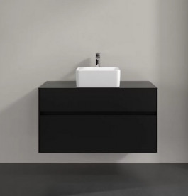 Тумба под раковину Villeroy & Boch Collaro 100х50 см МДФ черный матовый лак C03800PD
