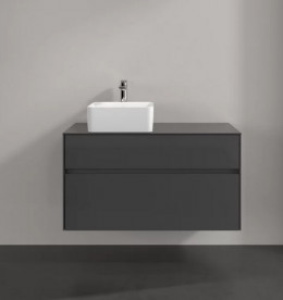 Тумба под раковину Villeroy & Boch Collaro 100х50 см МДФ глянцевый серый C03900FP
