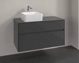 Тумба под раковину Villeroy & Boch Collaro 100х50 см МДФ глянцевый серый C03900FP