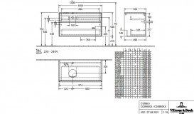 Тумба под раковину Villeroy & Boch Collaro 100х50 см ДСП белое дерево C03900E8