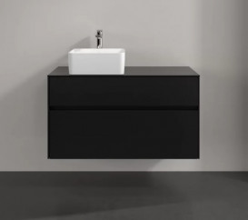 Тумба под раковину Villeroy & Boch Collaro 100х50 см МДФ черный матовый лак C03900PD