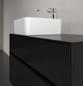 Тумба під раковину Villeroy&Boch Collaro 100х50 см МДФ чорний матовий лак C03900PD